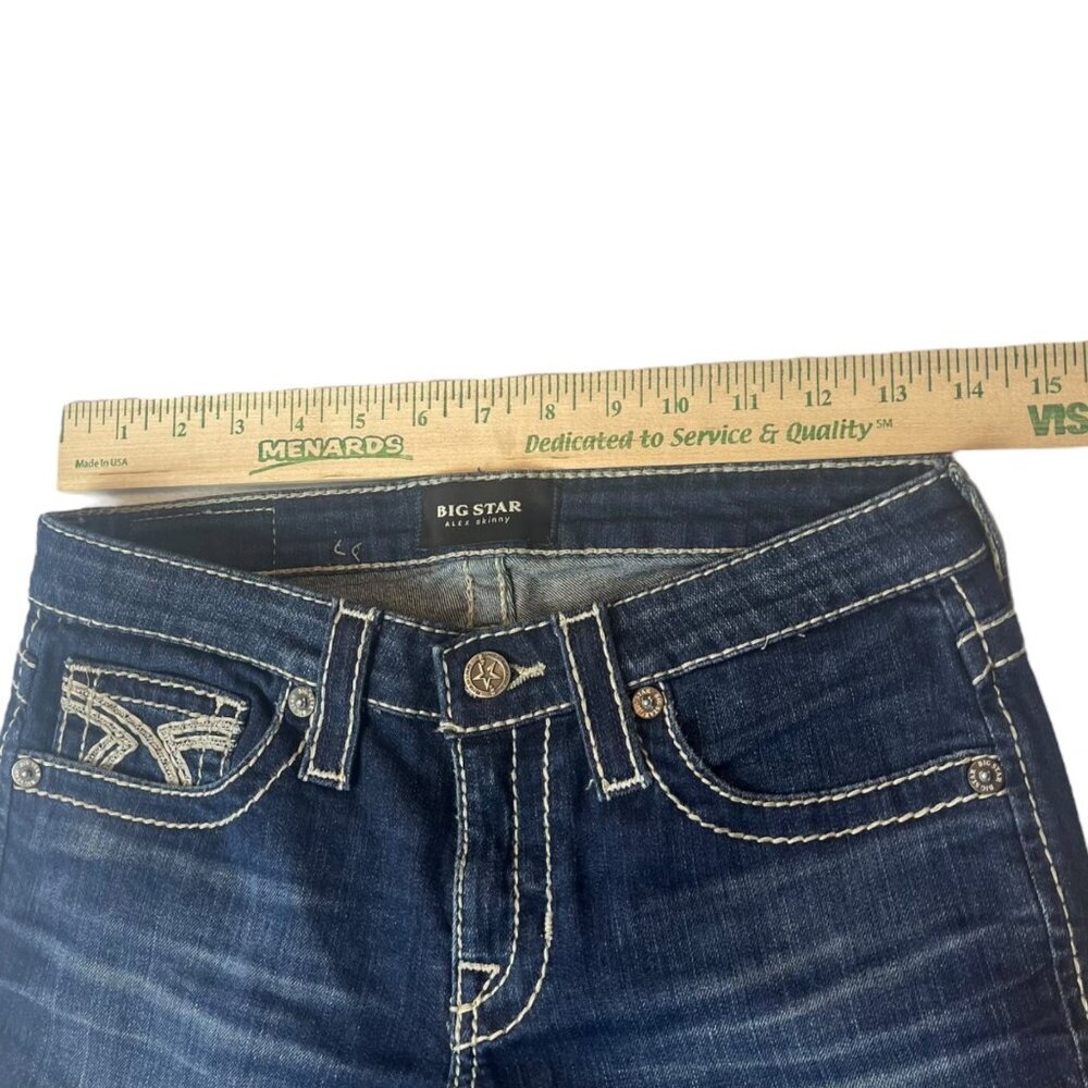 Big Star Women's 26 Alex Skinny Jeans Blue Stretch‎ Western Rodeo Ranch Denim - Picture 6 of 8